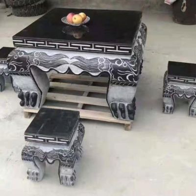 青石石雕浮雕家用方形桌椅博鱼网页版