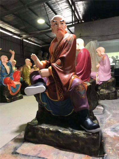宗教庙宇玻璃钢彩绘坐着的十八罗汉博鱼网页版