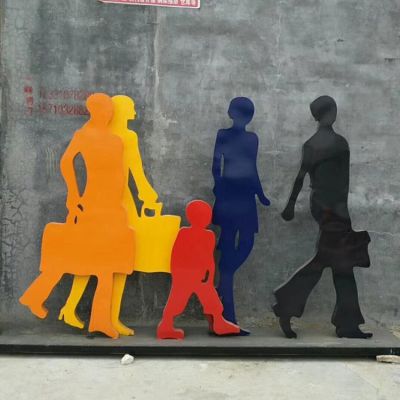 城市公园补休彩绘剪影抽象人物景观摆件