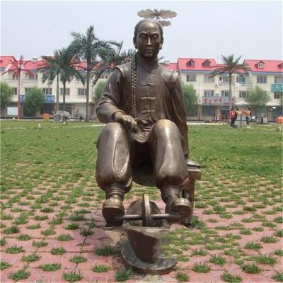 玻璃钢仿铜户外园林景观捻药的人物博鱼网页版