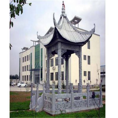 公园景区摆放仿古大理石中式凉亭
