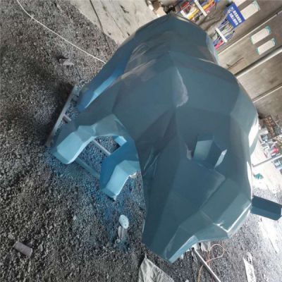 几何户外公园玻璃钢彩绘块面北极熊博鱼网页版