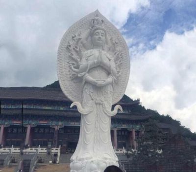 户外景点大型汉白玉石雕千手观音博鱼网页版