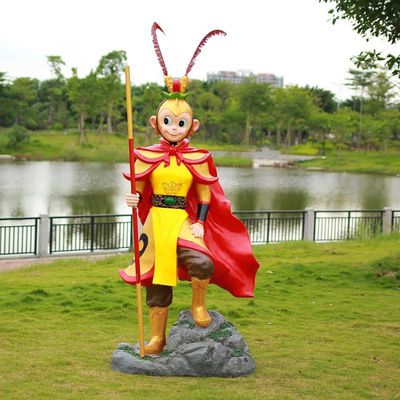公园摆放的手拿金箍棒的玻璃钢彩绘猴子博鱼网页版