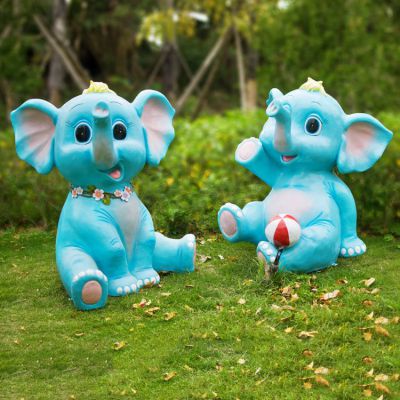 公园草坪玻璃钢卡通小象博鱼网页版