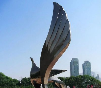 公园广场不锈钢镜面切面工艺装饰翅膀博鱼网页版