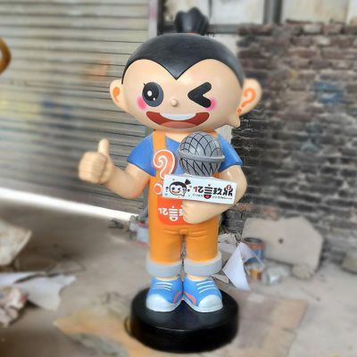 饭店奶茶店玻璃钢创意卡通人物博鱼网页版摆件