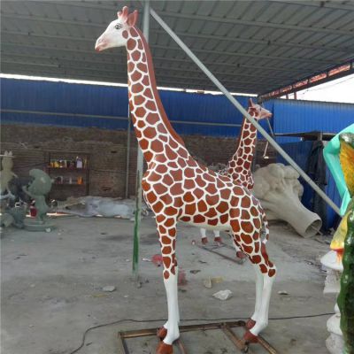 玻璃钢彩绘卡通长颈鹿动物博鱼网页版儿童游乐园摆件小品
