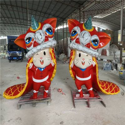 玻璃钢动物博鱼网页版 造型新年生肖卡通鼠博鱼网页版