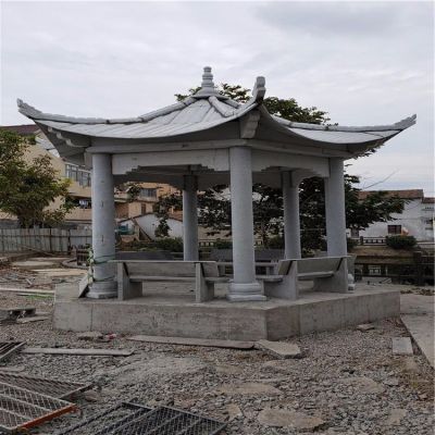 大理石石雕户外公园六角凉亭博鱼网页版