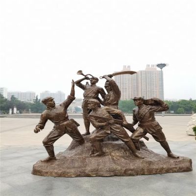 玻璃钢仿铜红色文化主题八路军上沙场人物博鱼网页版