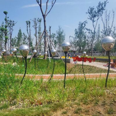 公园草坪装饰不锈钢镜面抽象亮化灯泡博鱼网页版