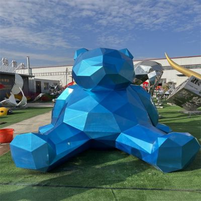 景区园林商场户外摆放大型玻璃钢几何切面网红熊博鱼网页版