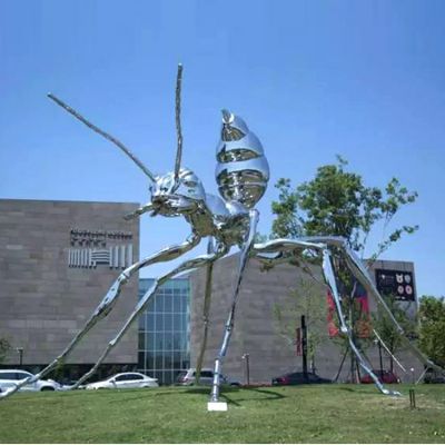 不锈钢抽象蚂蚁园林景观镜面小品动物博鱼网页版