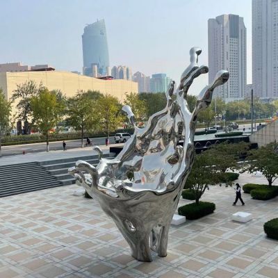 不锈钢镜面立体抽象浪花城市广场景观博鱼网页版摆件