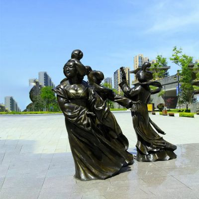 城市街道玻璃钢仿铜户外广场古代人物博鱼网页版