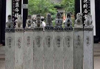 古建筑园林门前摆放大理石多款动物拴马柱博鱼网页版