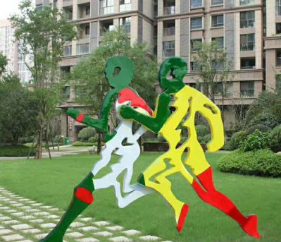 企业小区摆放不锈钢跑步剪影人物博鱼网页版