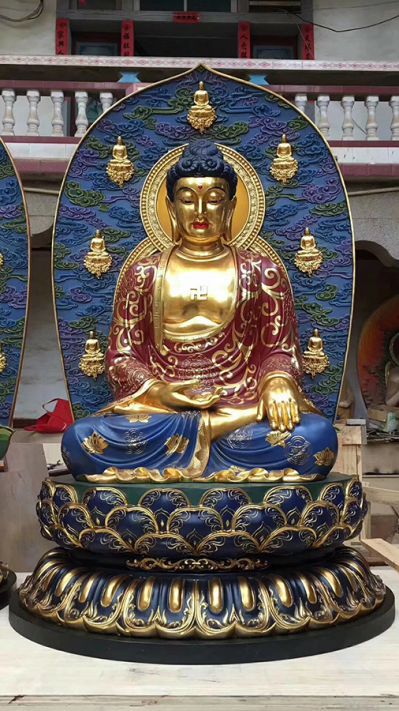 玻璃钢喷金烤漆寺庙三宝佛博鱼网页版