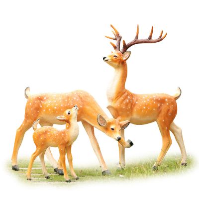 公园玻璃钢一家三口梅花鹿博鱼网页版