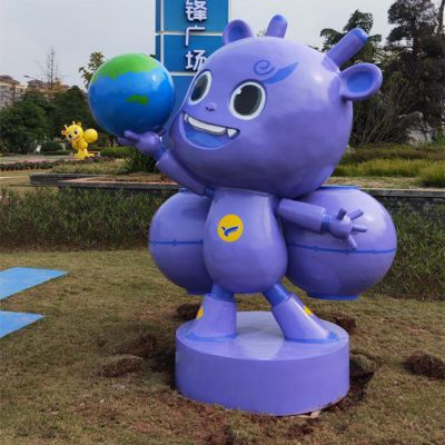 广场公园玻璃钢卡通创意小怪兽景观摆件