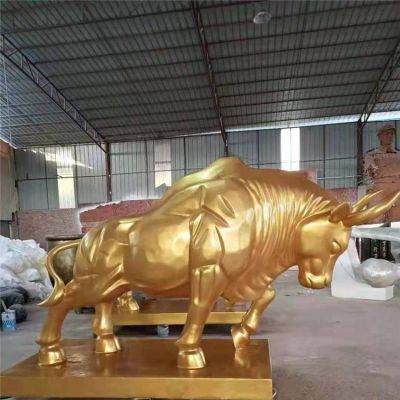 商场户外摆放玻璃钢金牛贺岁景观雕像