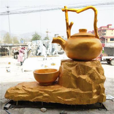 玻璃钢天空悬空喷水茶壶博鱼网页版大型户外流水摆件