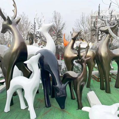 房地产售楼部装饰玻璃钢抽象几何鹿小品博鱼网页版