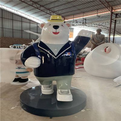 会展摆放玻璃钢卡通主题熊吉祥物公仔博鱼网页版