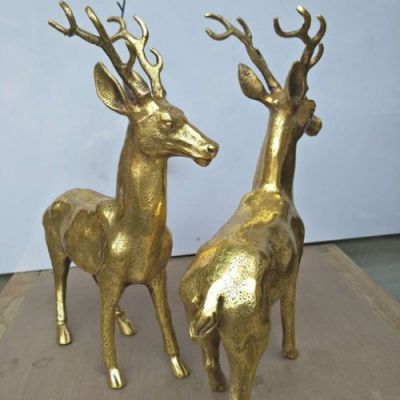 房产售楼部摆放黄铜铸造梅花鹿小品博鱼网页版