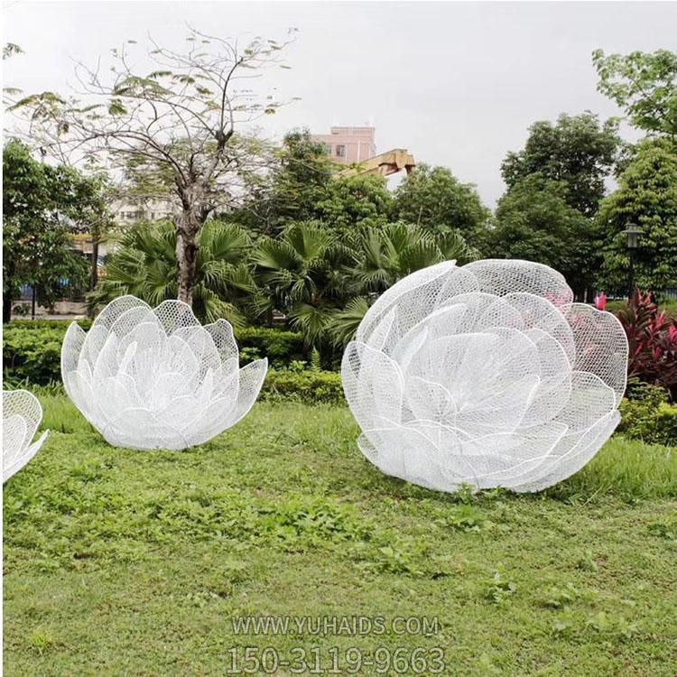 不锈钢网格户外园林大型莲花摆件博鱼网页版