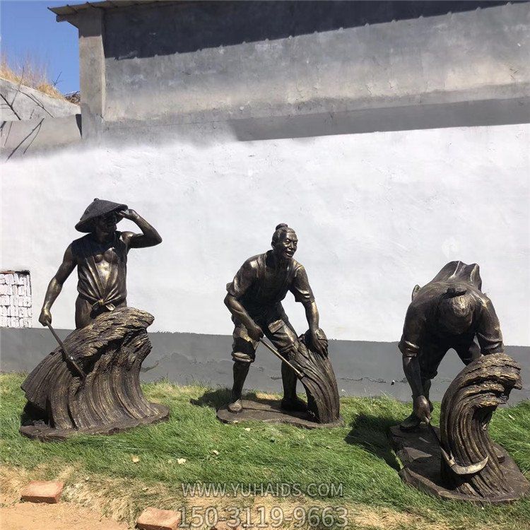 园林装饰玻璃钢农耕文化割麦民俗小品博鱼网页版