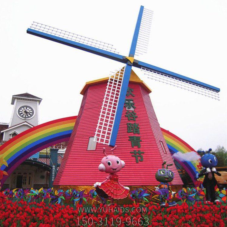 户外景区大型不锈钢风车景观博鱼网页版