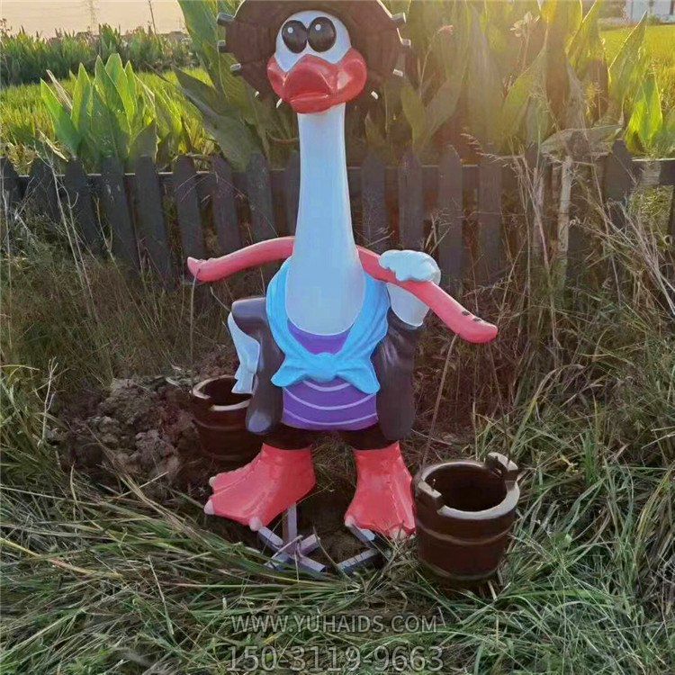 玻璃钢卡通鸭子博鱼网页版，挑水的鸭子