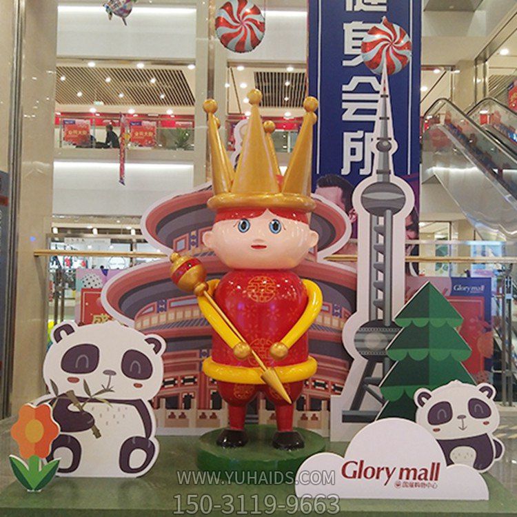 商场室内装饰玻璃钢主题卡通王子小品博鱼网页版