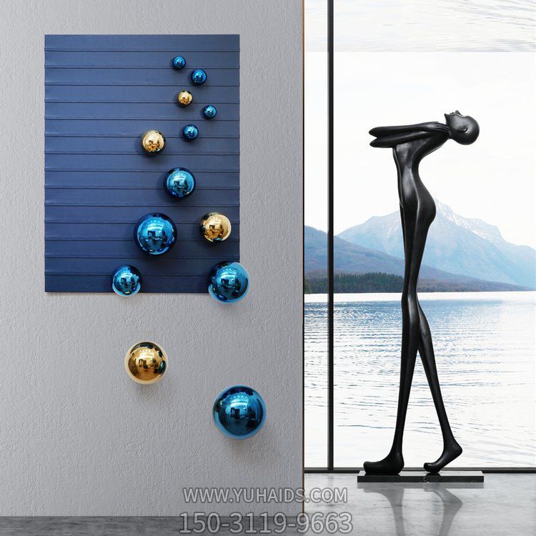 室内创意玻璃钢仿铜抽象人物博鱼网页版