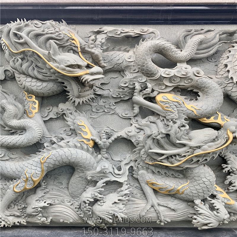 景区园林九龙壁画浮雕漆金青石博鱼网页版