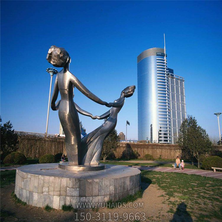 公园户外不锈钢抽象跳舞的人物景观博鱼网页版