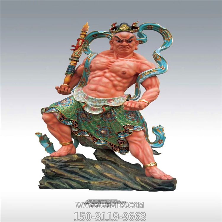 寺庙大型景观玻璃钢彩绘哼哈二将博鱼网页版