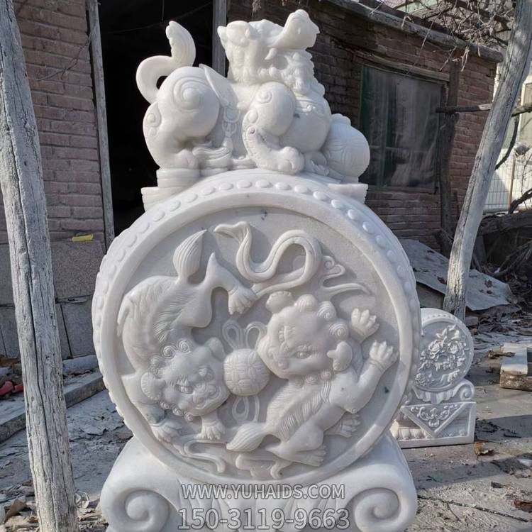 汉白玉石雕庭院门口门口石雕抱鼓石博鱼网页版
