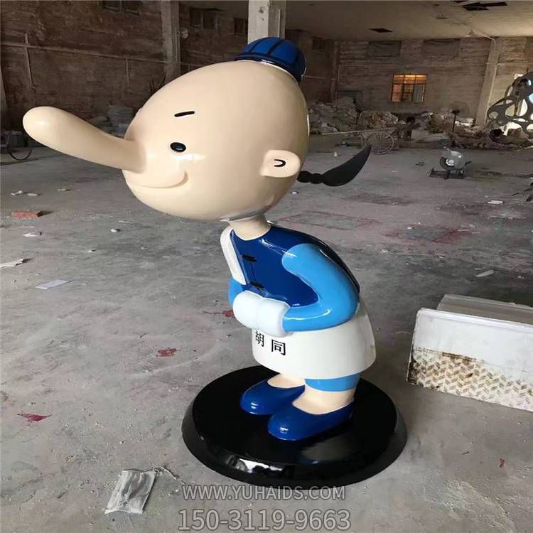 饭店门口摆放迎宾玻璃钢卡通人物博鱼网页版