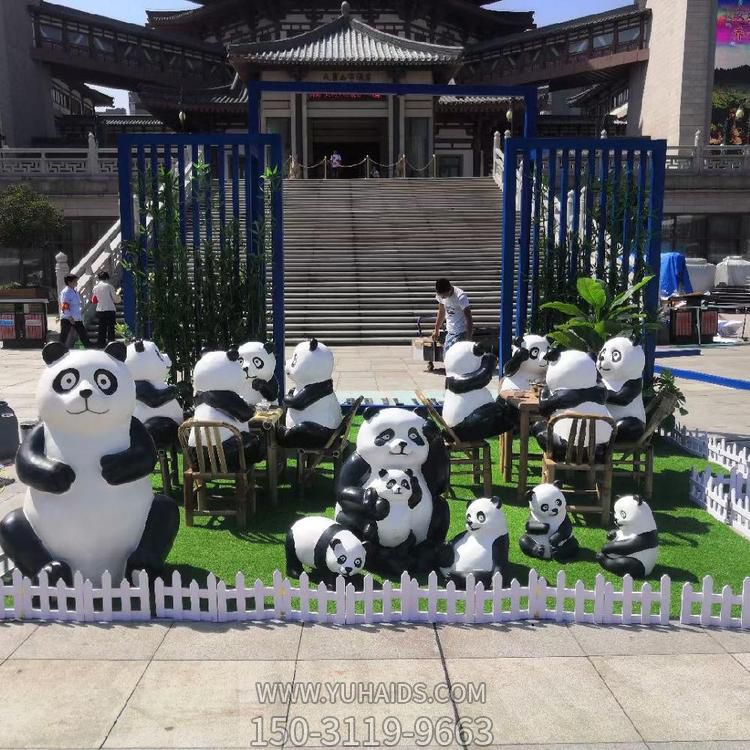 公园游乐场玻璃钢卡通熊猫博鱼网页版