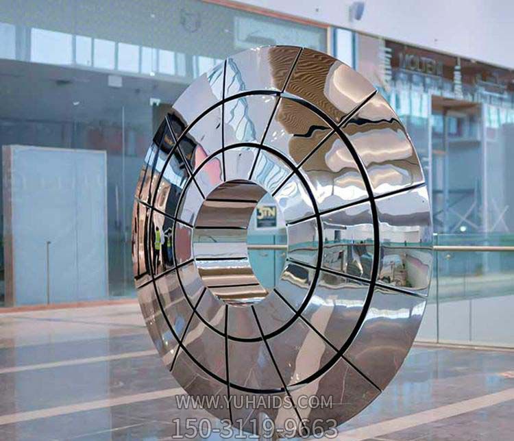 商厦创意不锈钢镜面伞状圆环博鱼网页版