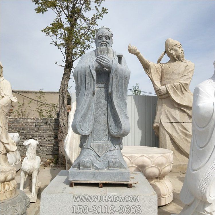 青石浮雕校园人物教育家孔子人物雕像摆件博鱼网页版
