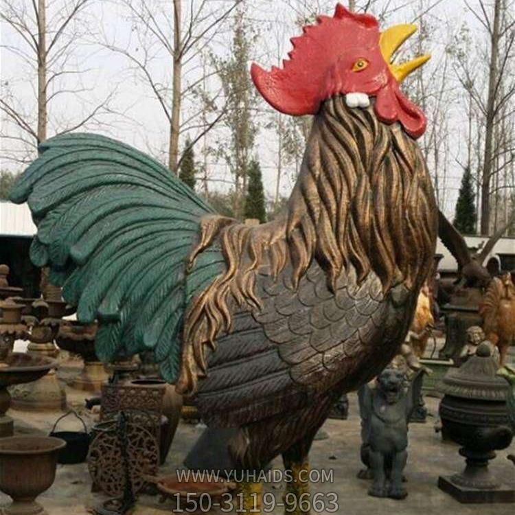 广场大型玻璃钢仿铜大公鸡博鱼网页版