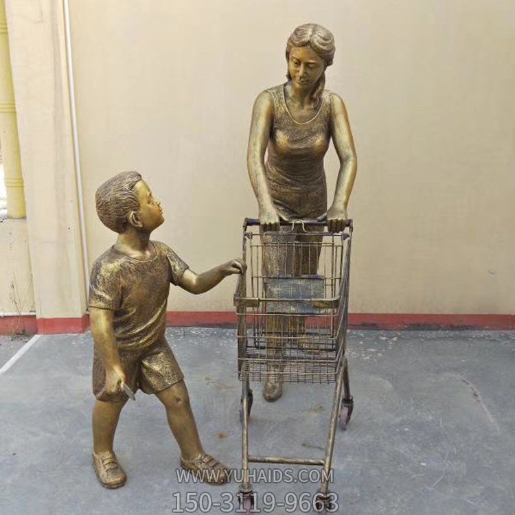 玻璃钢仿铜亲情母子购物商场逛街主题小品博鱼网页版