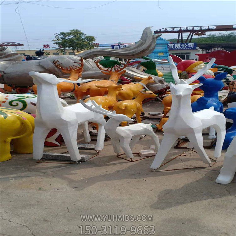 玻璃钢几何抽象动物梅花鹿博鱼网页版