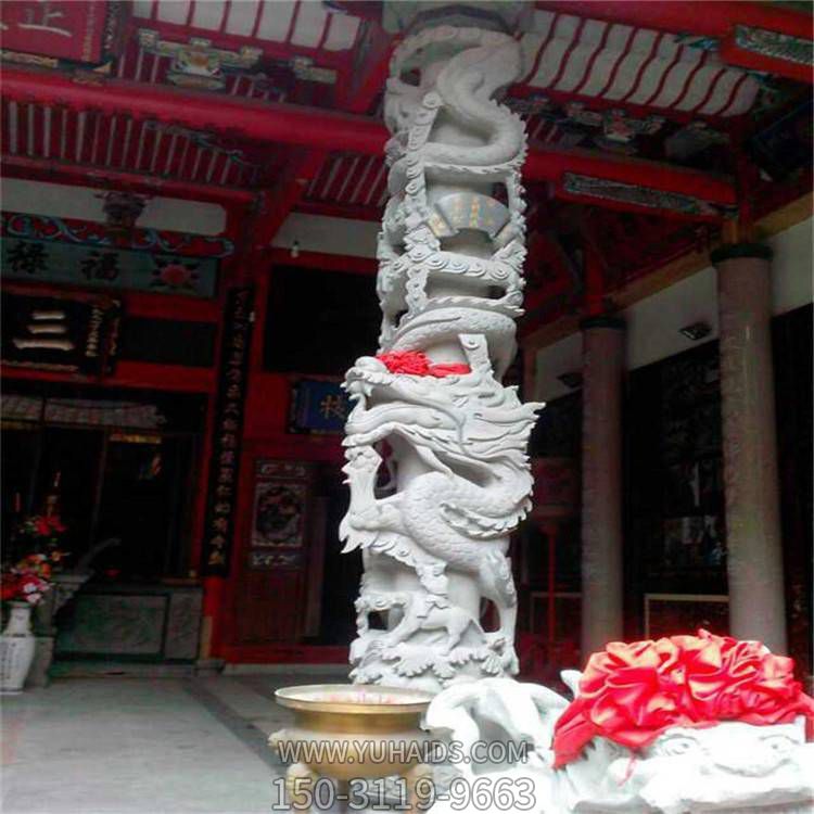 寺院装饰青石浮雕龙柱汉白玉盘龙柱博鱼网页版