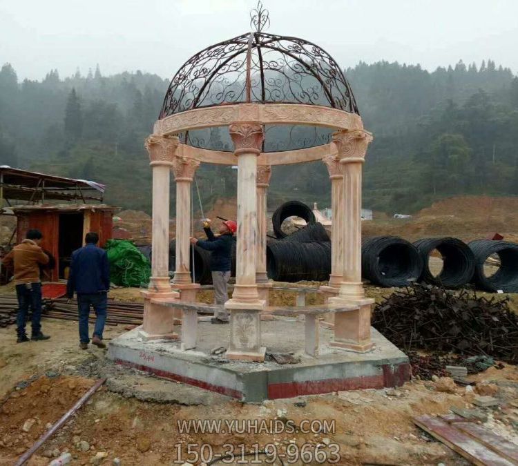 小区庭院摆放欧式晚霞红凉亭博鱼网页版