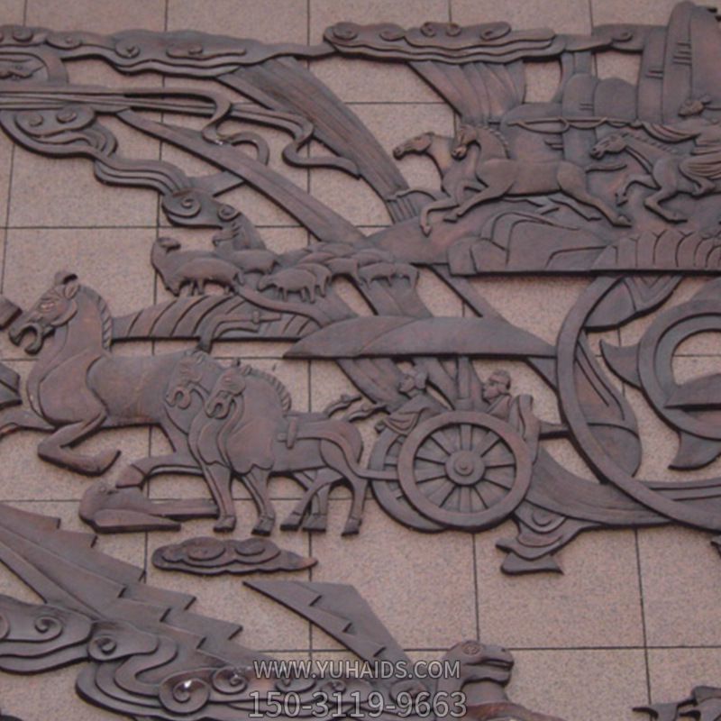 景区壁画古人狩猎浮雕工艺装饰品博鱼网页版